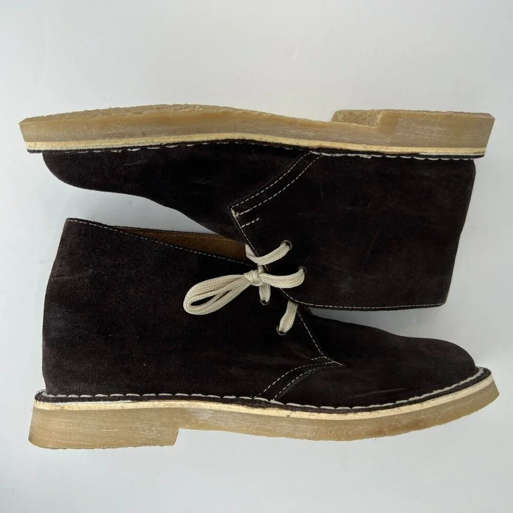 CI Factory Mens 1100 Brown Faux Suede Rubber Lace Up Size 40 Desert Boot
